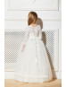 Ivory Lace Tulle Corset Back Stunning Flower Girl Dress